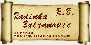 Radinka Balzamović vizit kartica